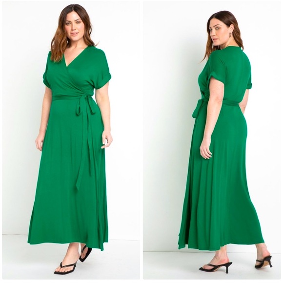 Eloquii Dresses & Skirts - ELOQUII Maxi Wrap Dress, Kelly Green. Size 18
